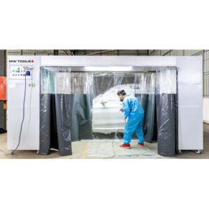 Cabine de Peinture Mobile avec Sécheur de Peinture Infrarouge 3300w + Support Rotatif Mw Tools