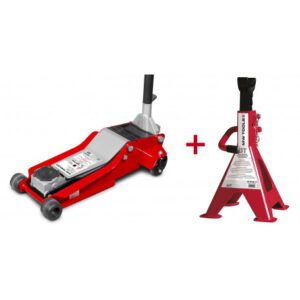 Pack Cric 3t Double Pompe et Pédale Rapide + Paire de Chandelles 3t Mw Tools